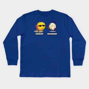 Sun and unfair life of Moon - funny puns Kids Long Sleeve T-Shirt